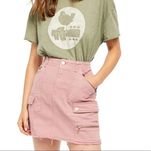 NWT Free People Avenue Mini Skirt Lilac Pink Size 25 Bohemian Boho High Rise New - Picture 12 of 12
